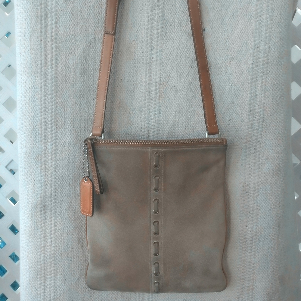 Vintage COACH Suede and Leather Crossbody Bag